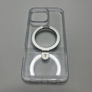 Transparent Phone Case with Silver Ring Holder
